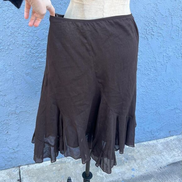 Y2k Fairy Skirt Handkerchief Hem Rampage Waist 34 in. Brown whimsical - Picture 6 of 8